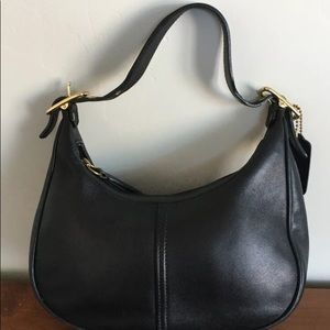 Coach Black Leather Zip Hobo Purse No. L2P-9593